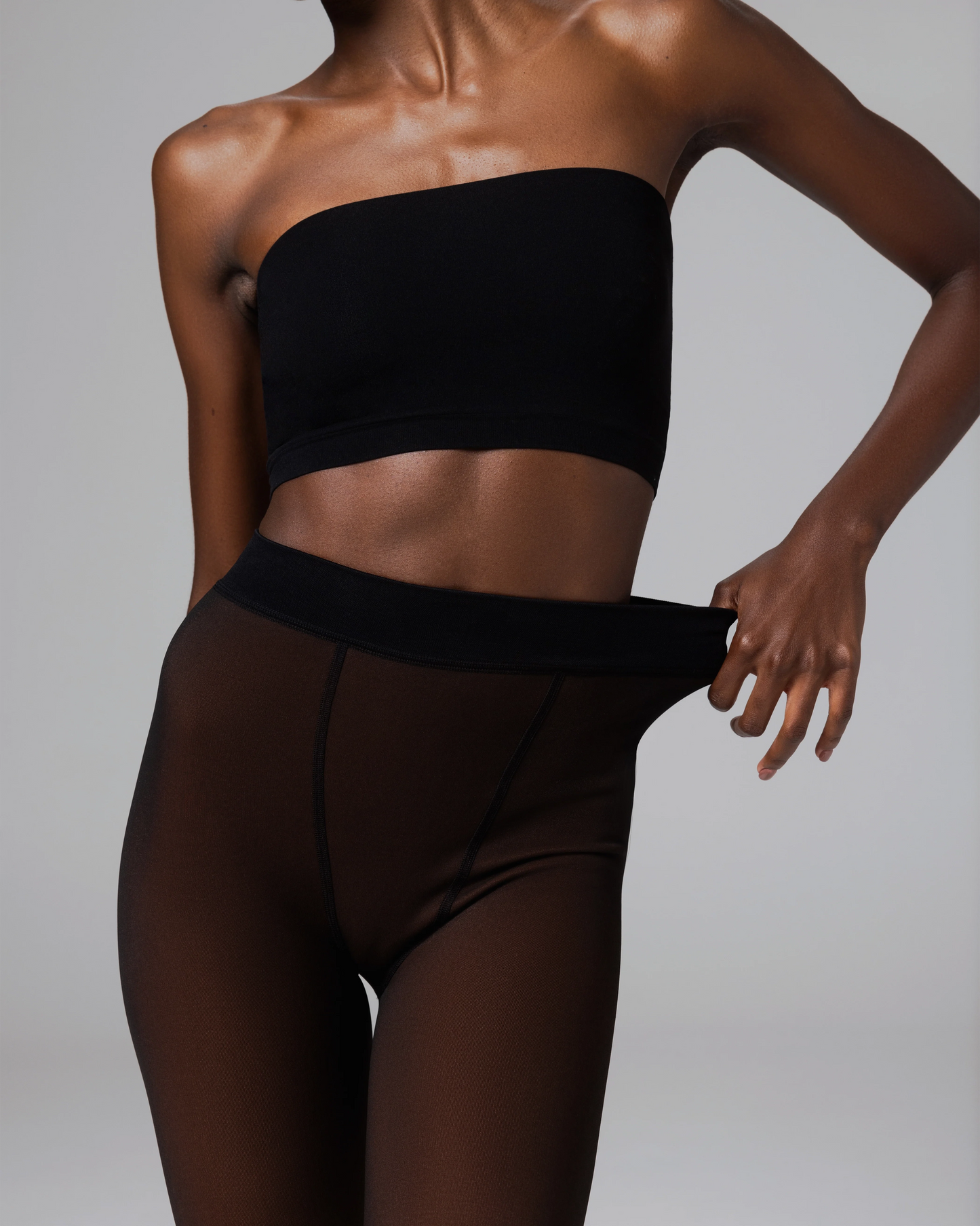 LuxeVeil Thermal Sheer Illusion Fleece-Lined Tights